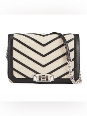 Rebecca Minkoff Love Small Chevron Linen Crossbody Bag